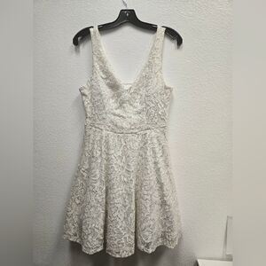City Triangles Ivory Lace  & Sequin Fit-and-Flare Dress- Junior 11